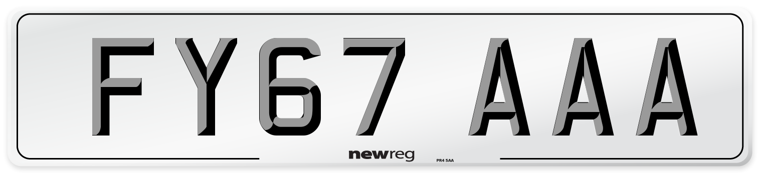 FY67 AAA Number Plate from New Reg